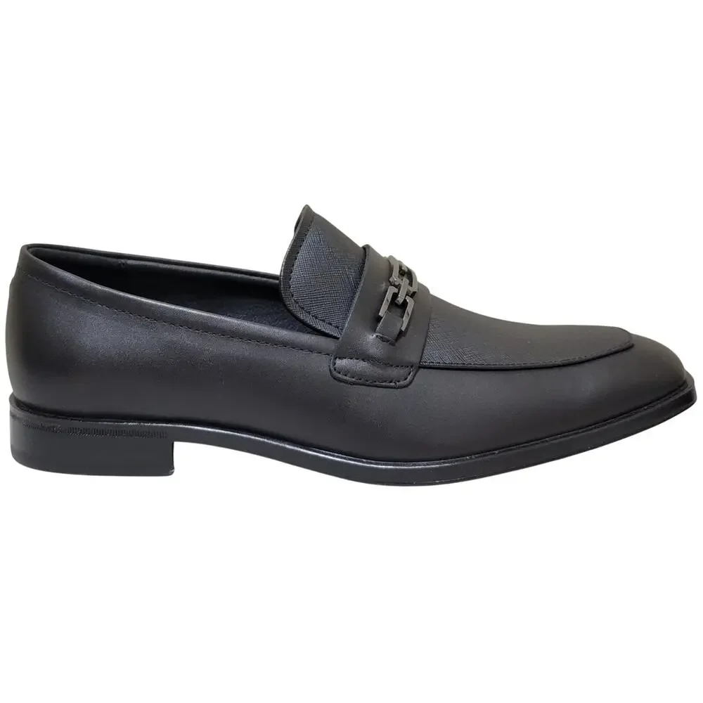 GUESS Men Hendo Slip On Horsebit Loafers Size US 7.5M Black Faux Leather